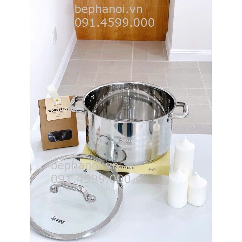  Bộ nồi inox bếp từ ARBER AN-05Promax 5 món Vip, bền bỉ. chống han rỉ, chống oxi hóa, an toàn nấu ăn, tiết kiệm điện 