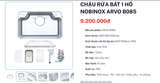  CHẬU RỬA BÁT 1 HỐ 85CM NOBINOX ARVO B085 + Tặng Vòi Nobinox Thuỵ Sỹ cao cấp. Lên nhà mới cùng Grapbuy Bếp Hà Nội 