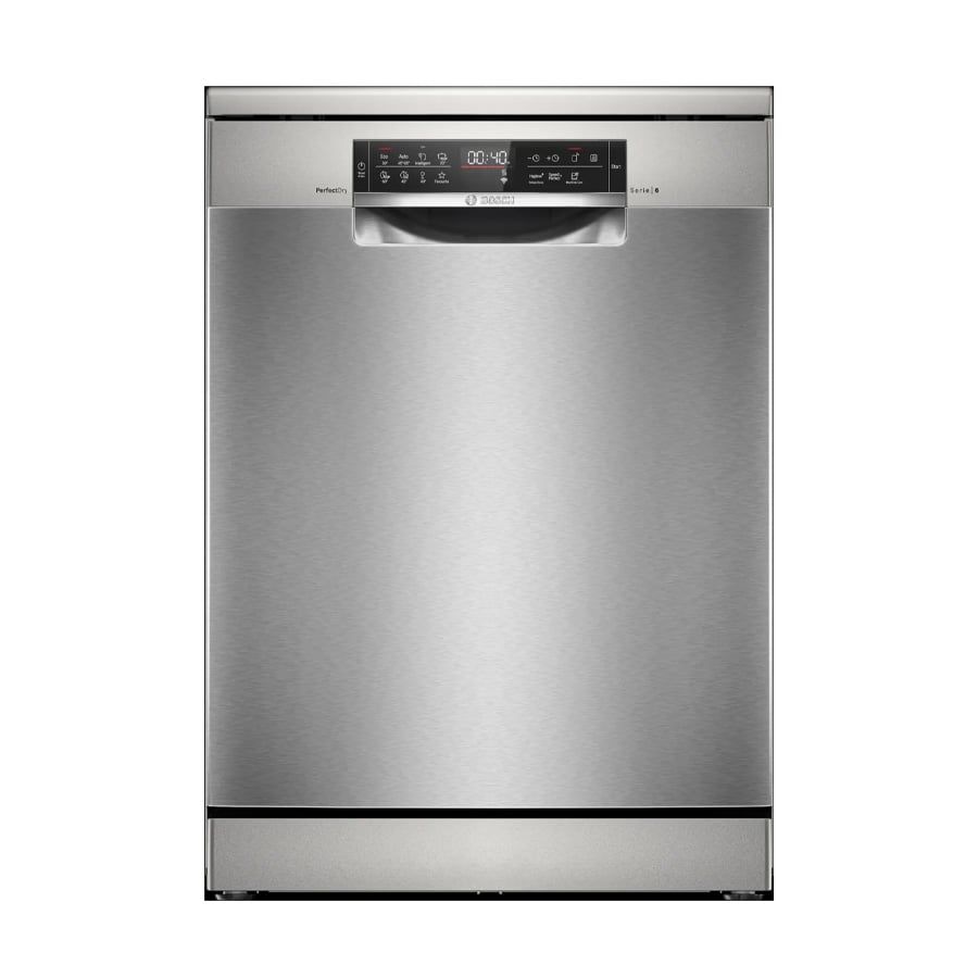  MRB độc lập Bosch SMS6ZCI01P , Seri 6 Kết nối thông minh Home Connect điều khiển máy rửa bát từ xa. 8 chương trình rửa linh hoạt: Eco 50°C, Auto 45–65°C, Chuyên sâu 70°C, Rửa nhanh 60°C. Động cơ EcoSilence Drive không chổi than, Nhập khẩu Đức 