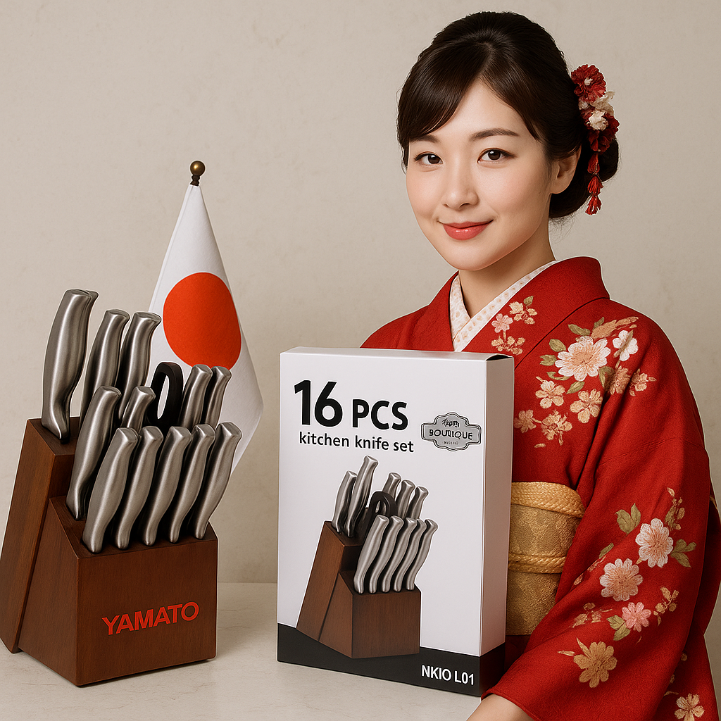  Bộ dao Yamato16 JP8868 Y8 cao cấp thép không rỉ 16 món 