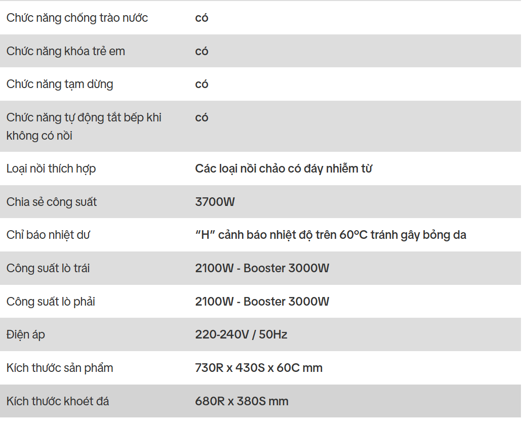  BẾP TỪ GX IP879JP kính NEG Nippon Made in Japan, Điều khiển 15 levels, Inverter, mạch Half Bridge Smart, Tự tìm nồi nấu, hẹn giờ, chức năng hâm nóng Keep Warm, chống trào nước, khóa trẻ em, tạm dừng, tự động tắt bếp khi không có nồi 