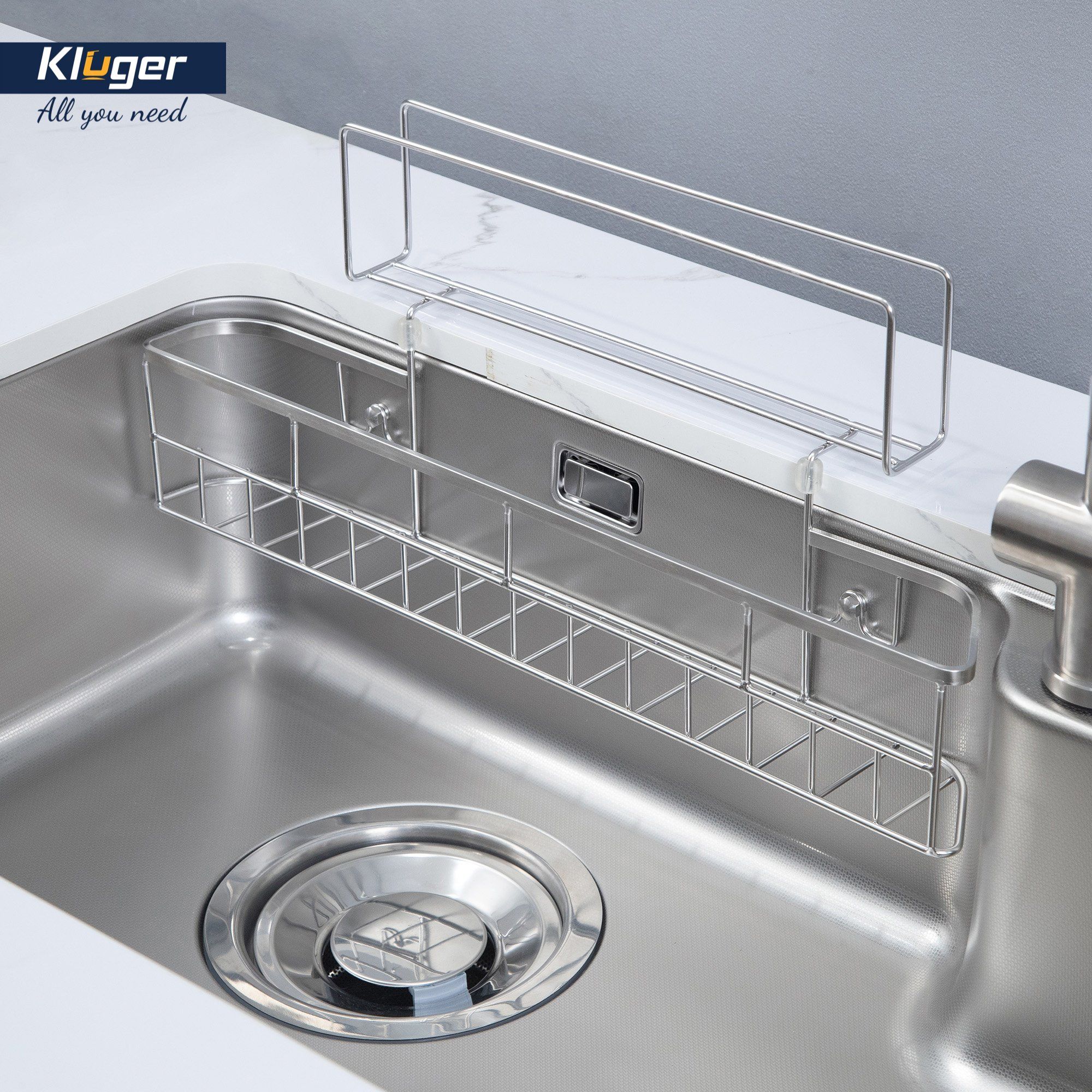  Chậu rửa bát Kluger KH8050FS Plus kích thước lớn 80cm rộng rãi sử dụng tiện lợi, bản đầy đủ phụ kiện chậu lớn, chậu nhỏ, 2 rổ inox, xiphong gấp gọn. loại 1 hố 