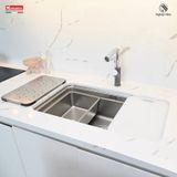  Chậu rửa bát inox 1 hố Konox KN8347SU Dekor Hà Nội, lắp âm đá, bàn đảo biệt thự 