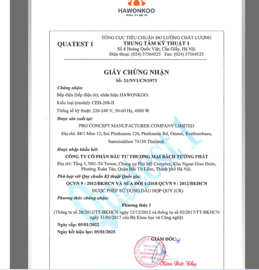  Bếp từ đôi Hawonkoo CEH-208-II  Giá tốt nhất tại Grapbuy Bếp Hà Nội, 1 từ 1 hồng ngoại tiện lợi, bảo hành 3 năm tại nhà 