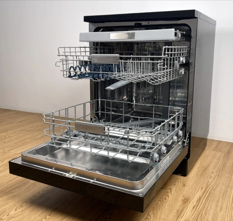  Máy rửa bát Fandi DW17DU-G Đen, 17 bộ, sấy PTC, diệt khuẩn UV, 3 giàn rửa lớn, khoang rửa inox 