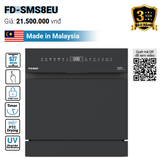  Máy rửa bát Fandi SMS8EU rửa 10 - 12 bộ, khoang inox, Rửa chuyên sâu, Rửa diệt khuẩn, Rửa hàng ngày, Rửa nhanh, Rửa thủy tinh, Rửa tiết kiệm Eco, Diệt khuẩn, Sấy tăng cường 