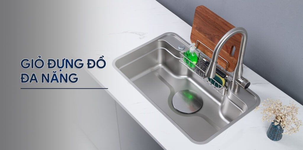  Chậu rửa bát Kluger KF7848FS – S78 Plus 2025 kích thước 78cm phổ biến mọi nhà. 1 hố tiện dụng 