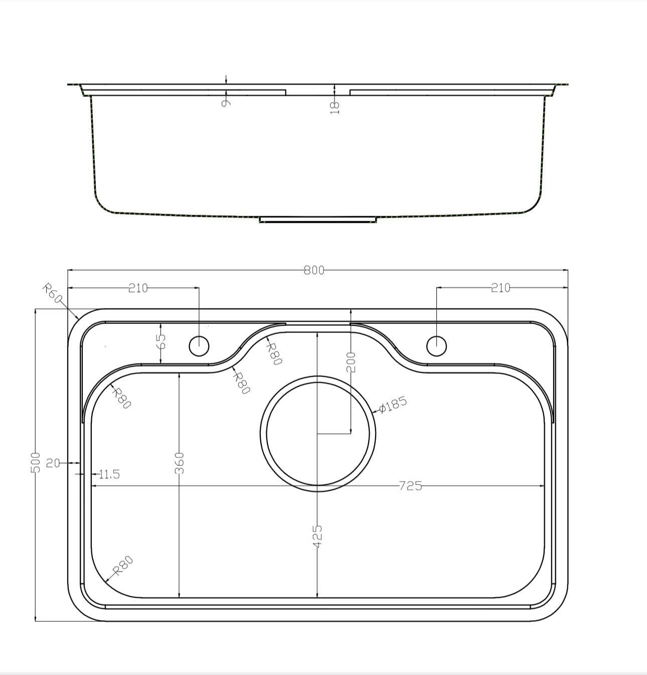  Chậu 1 hố kiểu Nhật cao cấp KP – NB8050SU Keeper rộng 80cm x 50cm , inox 304, vân chậu siêu mịn chống bám dính, siêu bền bỉ. Sử dụng cho căn bếp hiện đại 