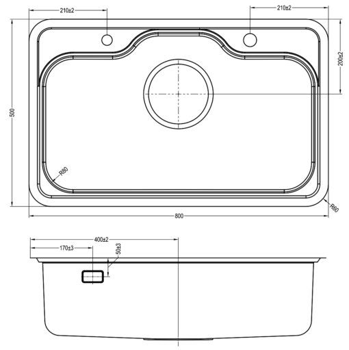  Chậu rửa inox Kluger 80cm KT8050FS – S80 Plus Hà Nội bản Plus đẩy đủ rổ, thớt , phụ kiện. chậu 1 hố lớn 