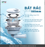  CHẬU RỬA BÁT 1 HỐ NOBINOX LIKEN NL724D GrapBuy bộ sưu tập Liken,  Inox 304 AISI 18/10, bo góc R30, chống ăn mòn & oxi hóa hoàn hảo 
