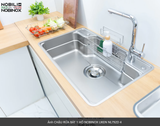 CHẬU RỬA BÁT 1 HỐ NOBINOX LIKEN NL792D 83 cm x 50 cm siêu rộng mặt siêu mịn line , độ dày tới 1.2mm 