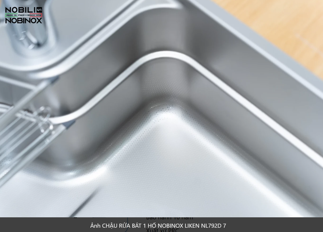  CHẬU RỬA BÁT 1 HỐ NOBINOX LIKEN NL792D 83 cm x 50 cm siêu rộng mặt siêu mịn line , độ dày tới 1.2mm 
