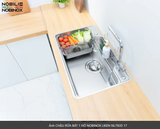  CHẬU RỬA BÁT 1 HỐ NOBINOX LIKEN NL792D 83 cm x 50 cm siêu rộng mặt siêu mịn line , độ dày tới 1.2mm 