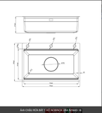  CHẬU RỬA BÁT 1 HỐ NOBINOX LIRA NJ560D Chất Liệu AISI: 304  Độ dày: 3.0+1.2mm cực  dày 3ly vân Hạt Linen chống xước Thớt gỗ + Thớt inox + Khay LK + Rổ JL + Bình đựng nước rửa bát 