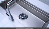  CHẬU RỬA BÁT 1 HỐ NOBINOX LIRA NJ 564 D supper line siêu mịn, lavabo bàn đảo, kích thước lớn 860mm 86cm, siêu dày 3mm top đầu 