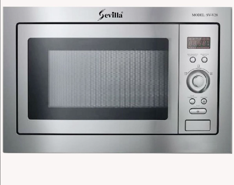  Lò vi sóng kèm nướng âm tủ Sevilla SV-V28  dung tích lớn 28L, giã đông, hâm nóng, nướng, vi sóng 5 cấp 