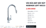  Combo chậu vòi biệt thự cao cấp chậu rửa bát Nobinox Rosa NN974DT + tặng vòi Loft NX533, phiên bản hoàn hảo cho căn bếp hiện đại 2025 