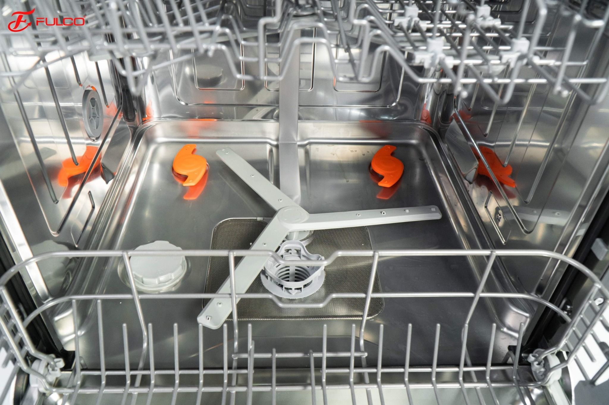  MÁY RỬA BÁT FULCO FC2005TL16B CAO CẤP (Màu Đen) Rửa 16 bộ, 12 chương trình rửa + 4 chức năng an toàn, Sấy không khí nóng PTC,  Công nghệ khánh khuẩn Nano + khử trùng bằng tia UV 