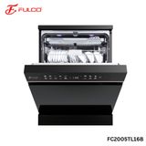  MÁY RỬA BÁT FULCO FC2005TL16B CAO CẤP (Màu Đen) Rửa 16 bộ, 12 chương trình rửa + 4 chức năng an toàn, Sấy không khí nóng PTC,  Công nghệ khánh khuẩn Nano + khử trùng bằng tia UV 
