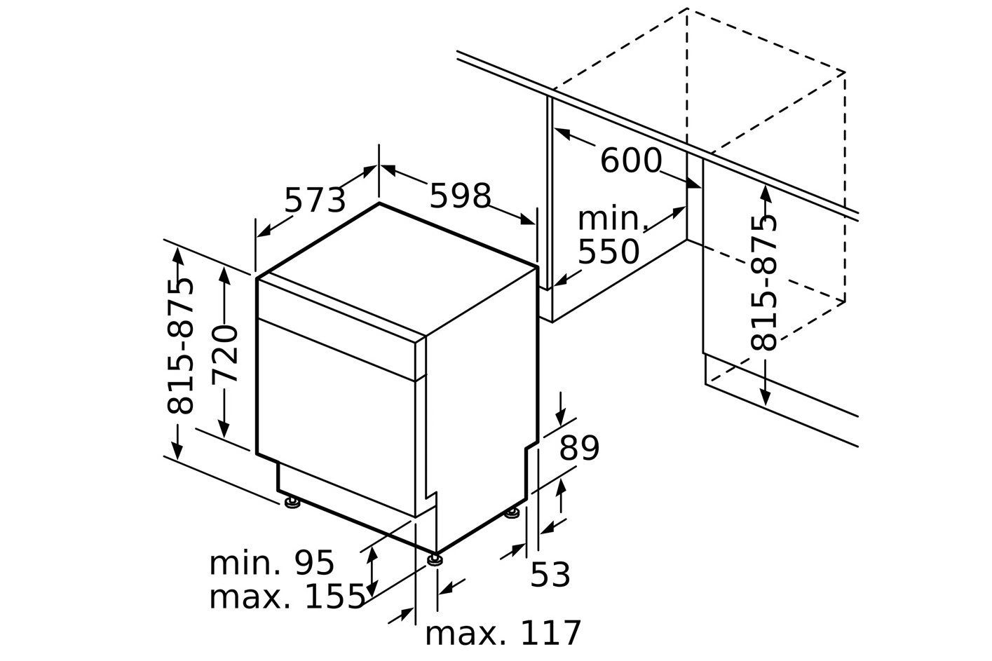  MÁY RỬA BÁT BÁN ÂM BOSCH SMU6ECS57E SERIE 6 14 BỘ Rửa chuyên sâu Intensive Zone, Sấy tăng cường, Tăng tốc độ rửa, Vệ sinh máy 