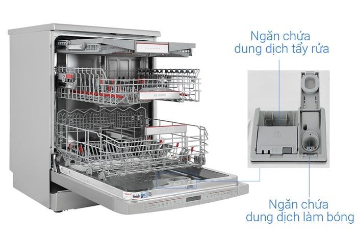  Máy rửa chén độc lập Bosch SMS8YCI01E bảo trì 10 năm, điều khiển app thông minh, sấy khô Sấy tăng cường - Extra Dry, nhập khẩu Đức 