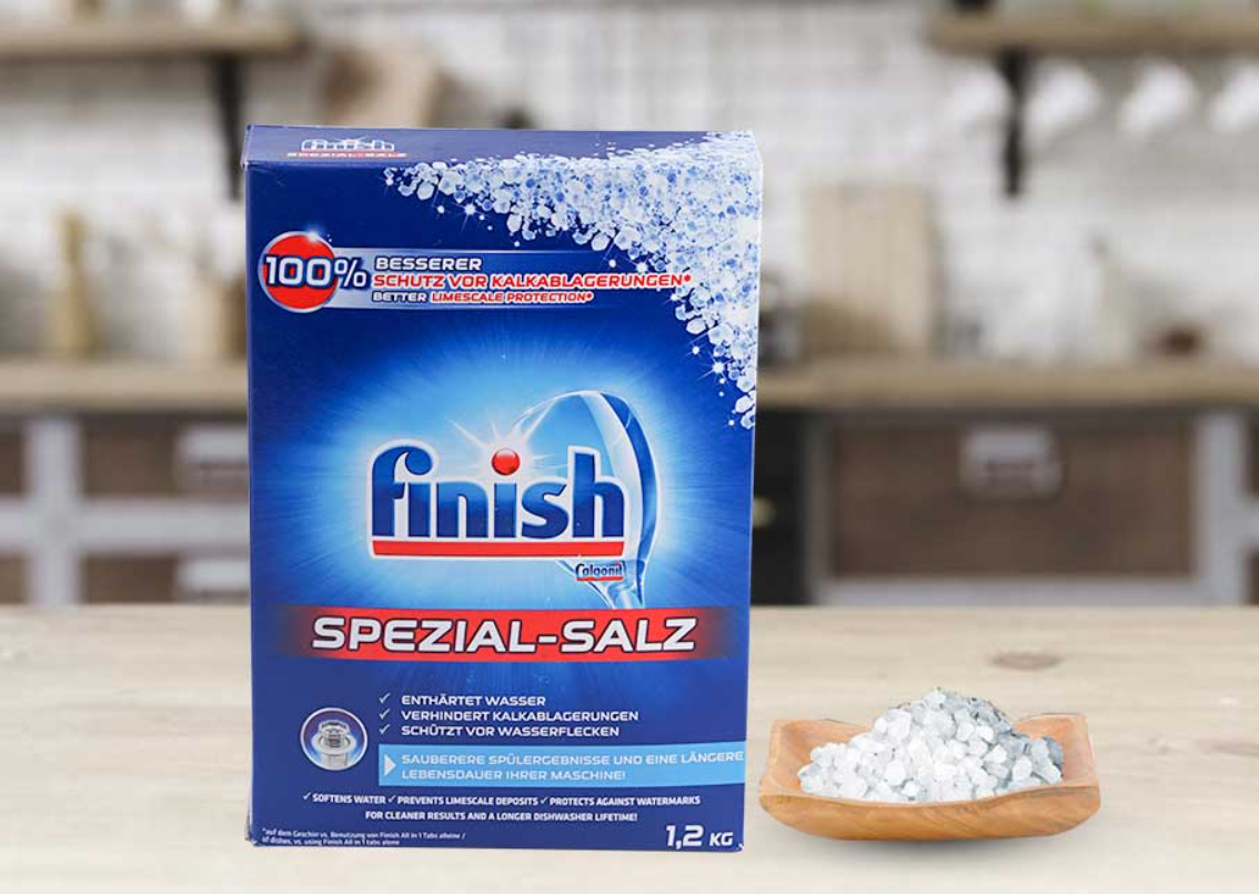  Muối 1.2kg Finish dùng cho máy rửa bát, mọi nhà tin dùng, kích cỡ 1.2kg tiện dụng. 