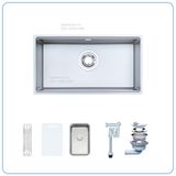  CHẬU RỬA BÁT 01 HỐ NOBINOX ROSA NN974DT vân siêu mịn supper line cao cấp, chống bám dính, bảo hành 10 năm, chính hãng, dành cho bếp hiện đại 