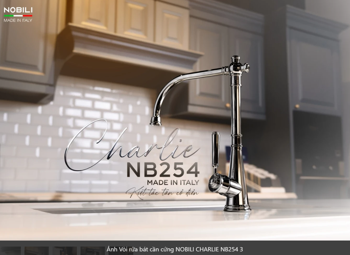  Vòi rửa bát cần cứng NOBILI CHARLIE NB254 Nhập Ý made in Italia Grapbuy Bếp Hà Nội 