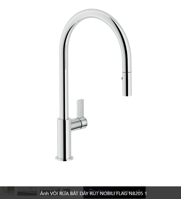  VÒI RỬA BÁT DÂY RÚT NOBILI FLAG NB205 Nhập Ý made in Italia Grapbuy Bếp Hà Nội 