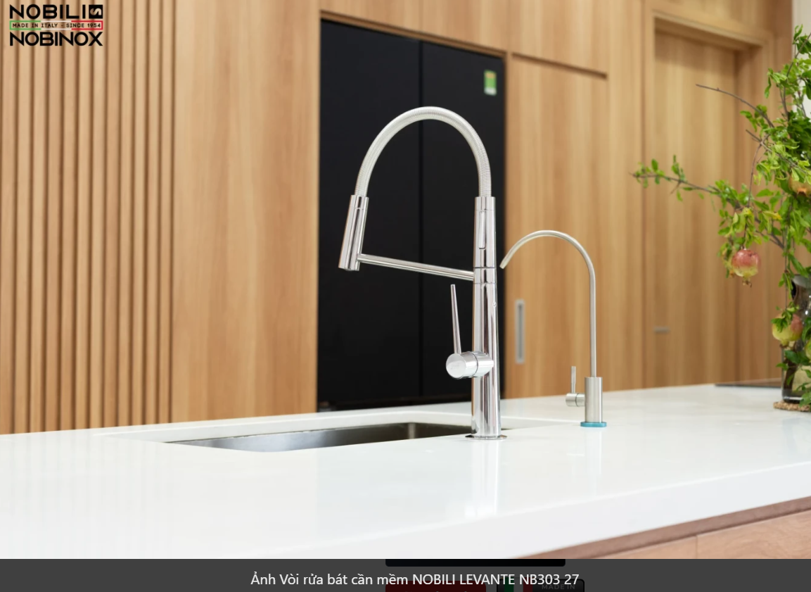  Vòi rửa bát cần mềm NOBILI LEVANTE NB303 Nhập Ý made in Italia Grapbuy Bếp Hà Nội 