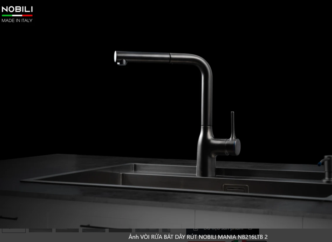  VÒI RỬA BÁT DÂY RÚT NOBILI MANIA NB216LTB Bếp Hà Nội Gapbuy nhập Ý made in Italia 