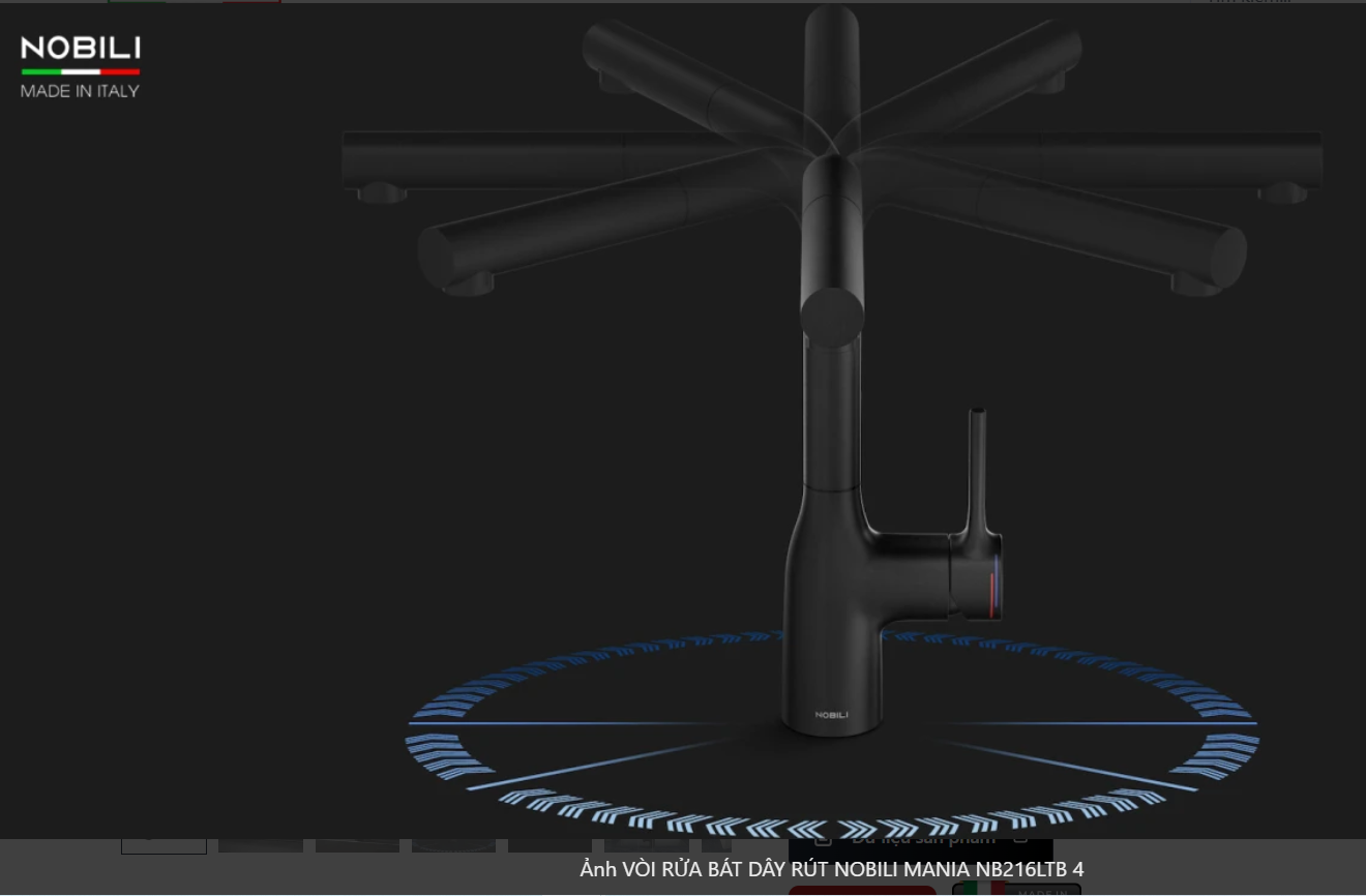  VÒI RỬA BÁT DÂY RÚT NOBILI MANIA NB216LTB Bếp Hà Nội Gapbuy nhập Ý made in Italia 