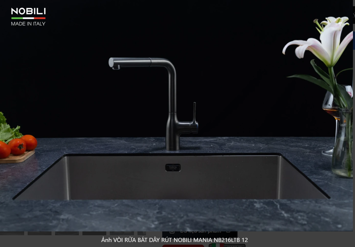  VÒI RỬA BÁT DÂY RÚT NOBILI MANIA NB216LTB Bếp Hà Nội Gapbuy nhập Ý made in Italia 
