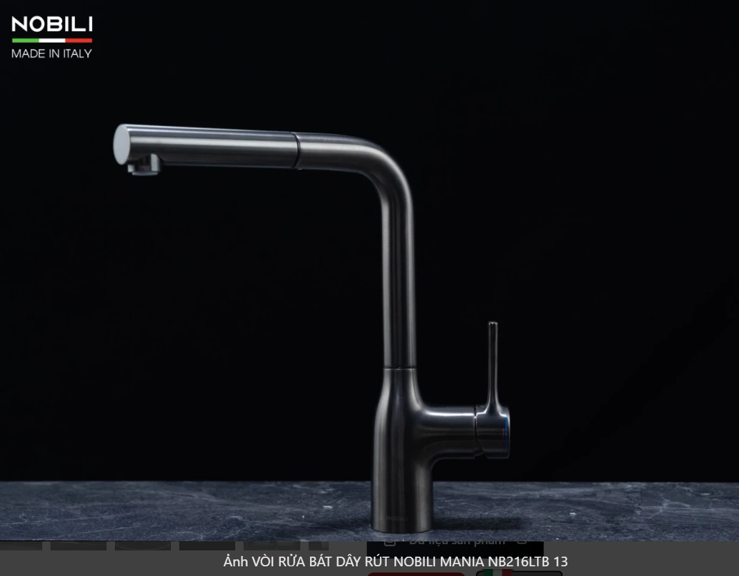  VÒI RỬA BÁT DÂY RÚT NOBILI MANIA NB216LTB Bếp Hà Nội Gapbuy nhập Ý made in Italia 