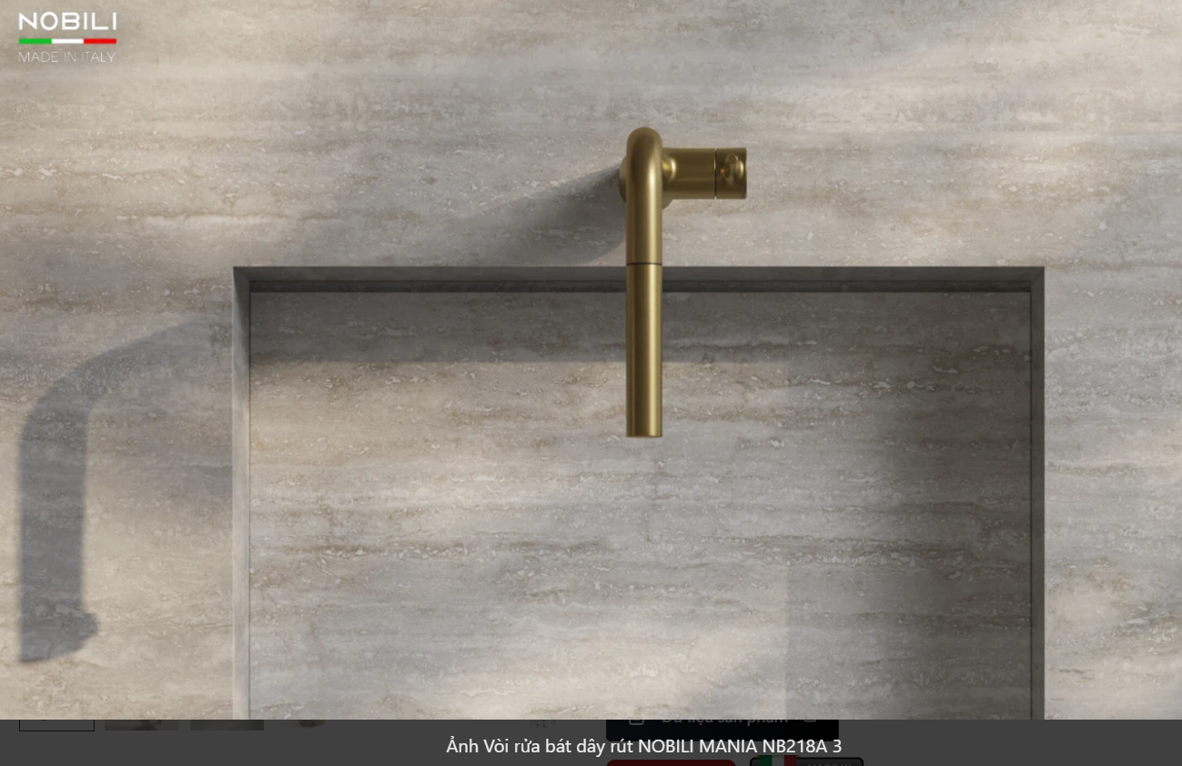  Vòi rửa bát dây rút NOBILI MANIA NB218A Bếp Hà Nội Grapbuy nhập Ý made in Italia 