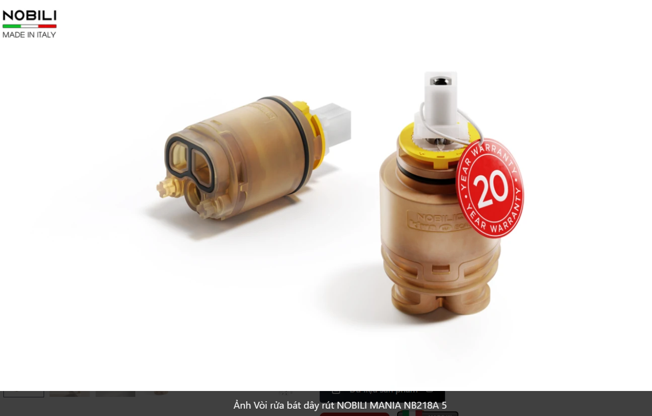  Vòi rửa bát dây rút NOBILI MANIA NB218A Bếp Hà Nội Grapbuy nhập Ý made in Italia 