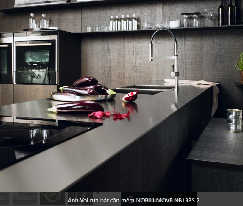  Vòi rửa bát cần mềm NOBILI MOVE NB133S Nhập Ý made in Italia Grapbuy Bếp Hà Nội 