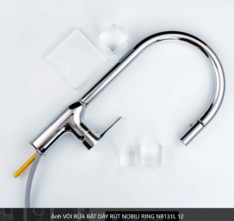 VÒI RỬA BÁT DÂY RÚT NOBILI RING NB131L Nhập Ý made in Italia Grapbuy Bếp Hà Nội 