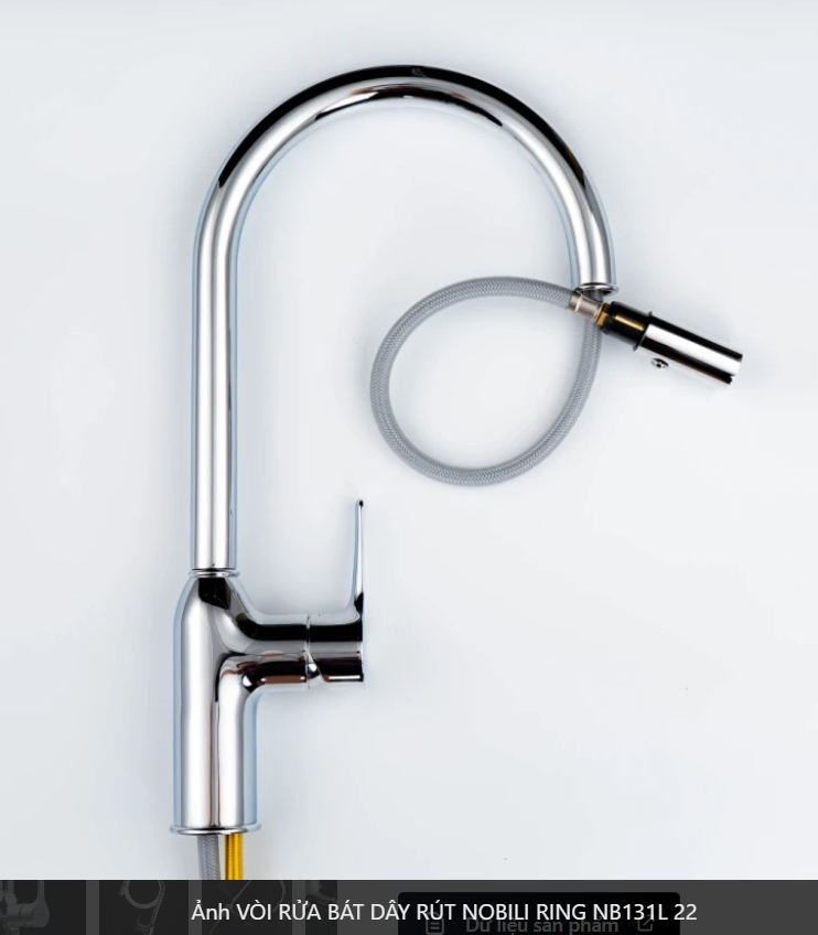  VÒI RỬA BÁT DÂY RÚT NOBILI RING NB131L Nhập Ý made in Italia Grapbuy Bếp Hà Nội 