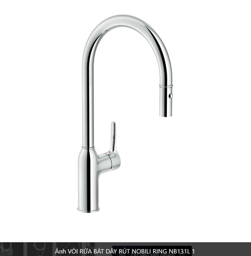  VÒI RỬA BÁT DÂY RÚT NOBILI RING NB131L Nhập Ý made in Italia Grapbuy Bếp Hà Nội 