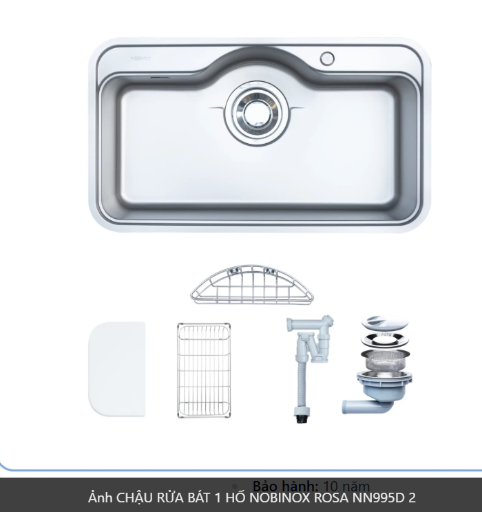  NOBINOX ROSA NN 995 D  Inox 304 POSCO kích thước lớn 880mm x 500mm, vân siêu mịn, cao cấp 