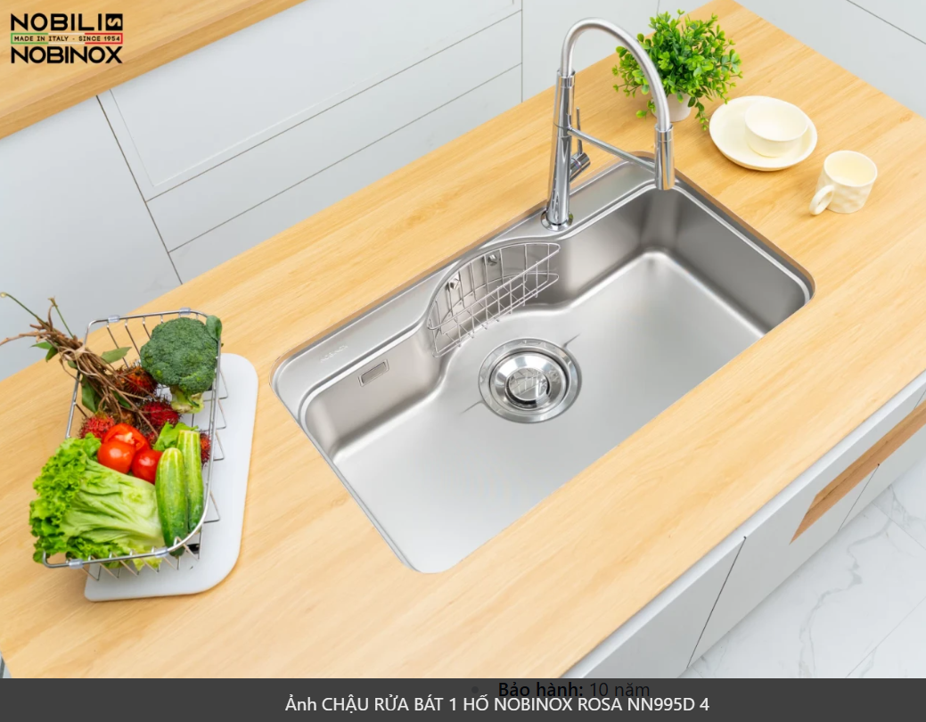  NOBINOX ROSA NN 995 D  Inox 304 POSCO kích thước lớn 880mm x 500mm, vân siêu mịn, cao cấp 