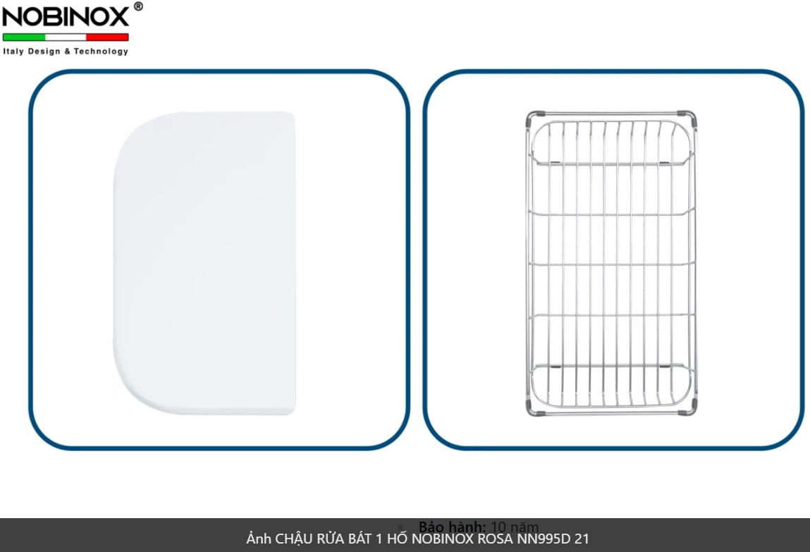  NOBINOX ROSA NN 995 D  Inox 304 POSCO kích thước lớn 880mm x 500mm, vân siêu mịn, cao cấp 