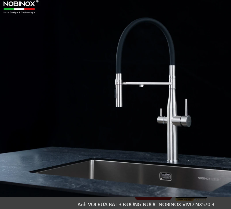  VÒI RỬA BÁT 3 ĐƯỜNG NƯỚC NOBINOX VIVO NX570 Bếp Hà Nội Grapbuy 