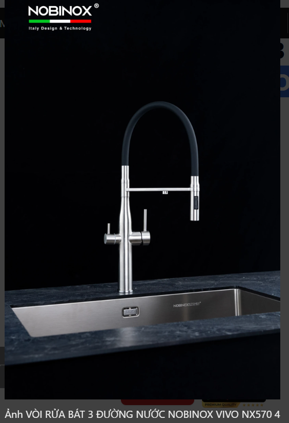  VÒI RỬA BÁT 3 ĐƯỜNG NƯỚC NOBINOX VIVO NX570 Bếp Hà Nội Grapbuy 