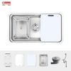  Chậu rửa bát inox 1 hố Konox KN8347SU Dekor Hà Nội, lắp âm đá, bàn đảo biệt thự 