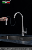  VÒI RỬA BÁT DÂY RÚT NOBINOX WINTO NX501 Inox 304, 2 đường nước nóng lạnh, thiết kế hiện đại, bản Pro 1 