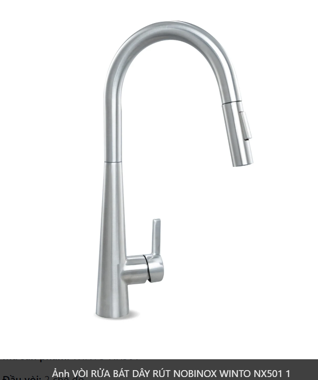  VÒI RỬA BÁT DÂY RÚT NOBINOX WINTO NX501 Inox 304, 2 đường nước nóng lạnh, thiết kế hiện đại, bản Pro 1 