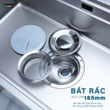  CHẬU RỬA BÁT 01 HỐ NOBINOX ROSA NN974DT vân siêu mịn supper line cao cấp, chống bám dính, bảo hành 10 năm, chính hãng, dành cho bếp hiện đại 
