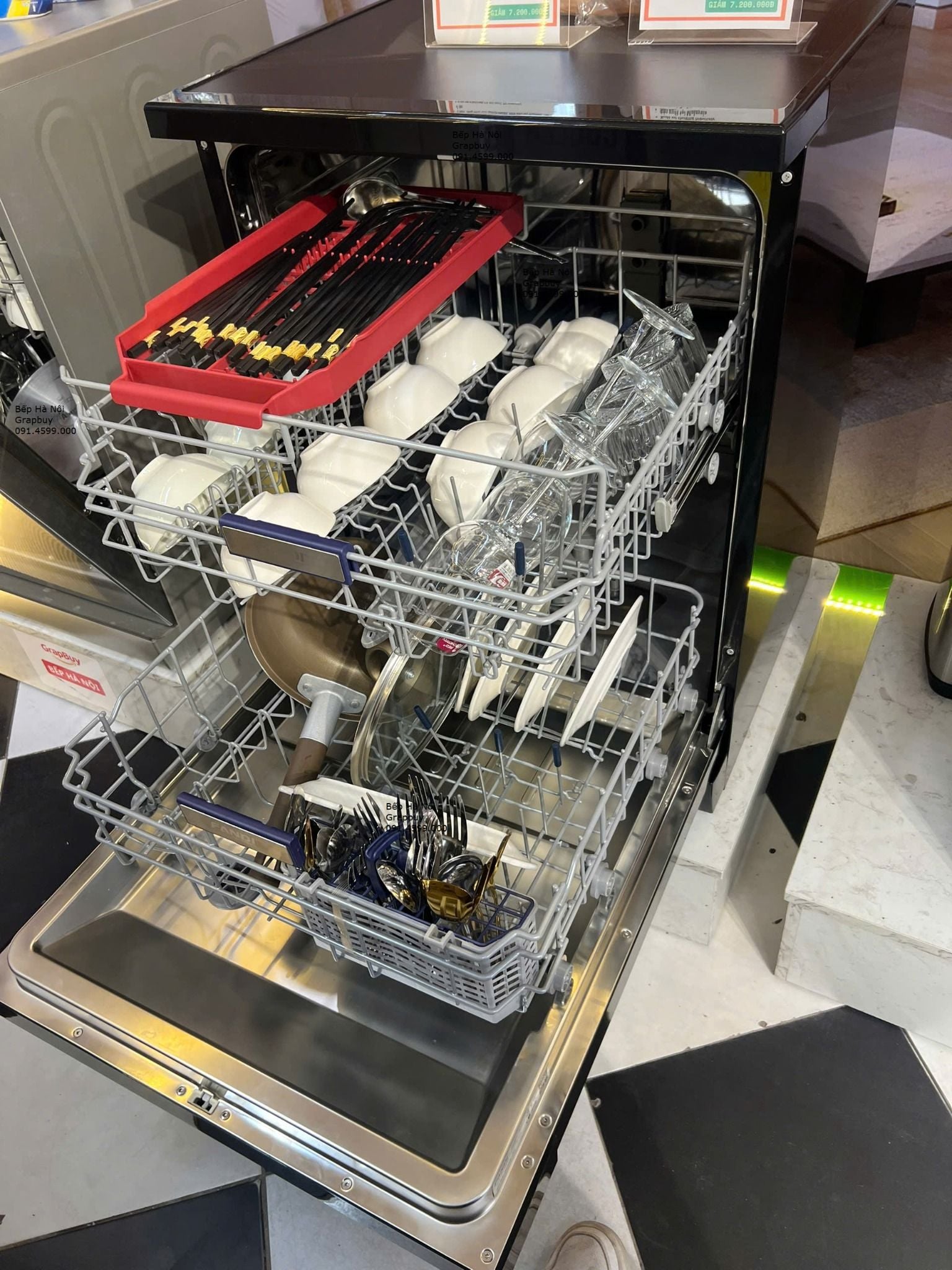  Máy Rửa Bát Fandi FD-SMS14EU88EB+ sấy khô tubor PTC cao cấp, 15 bộ, bảo hành chính hãng tại nhà 3 năm 